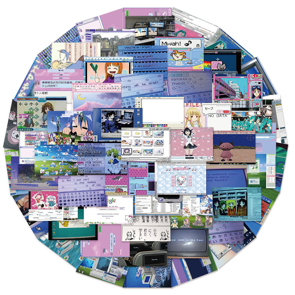 Desk Setup Poster - 64 pièces créatif Webcore ancien affiche