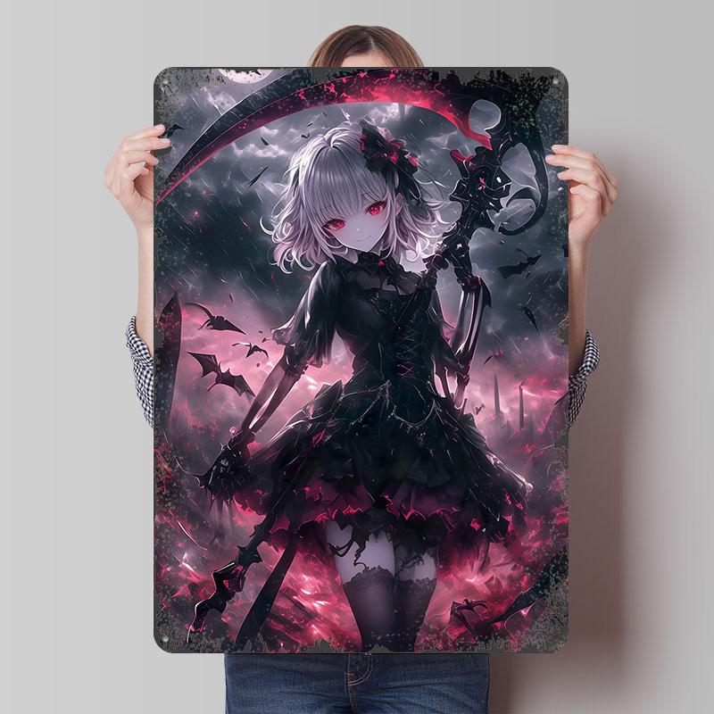 Desk Setup Poster - Affiche Fille Démon Diable, Art Mural