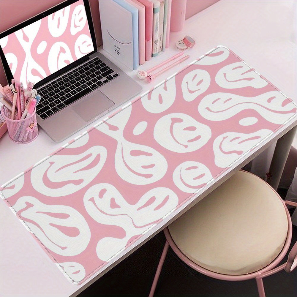 Desk Setup Aesthetic - Grand tapis de bureau rose esthétique