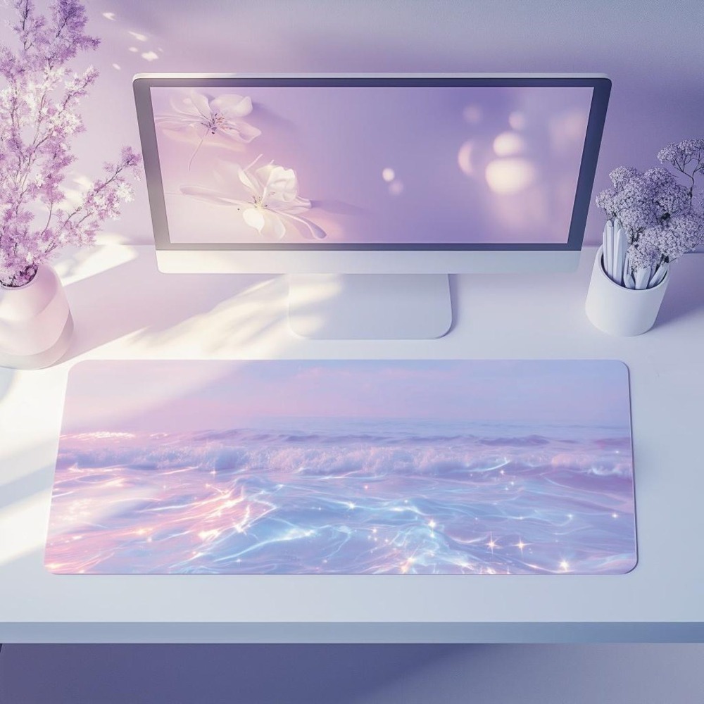 Desk Setup Aesthetic - Tapis de bureau esthétique pastel pour