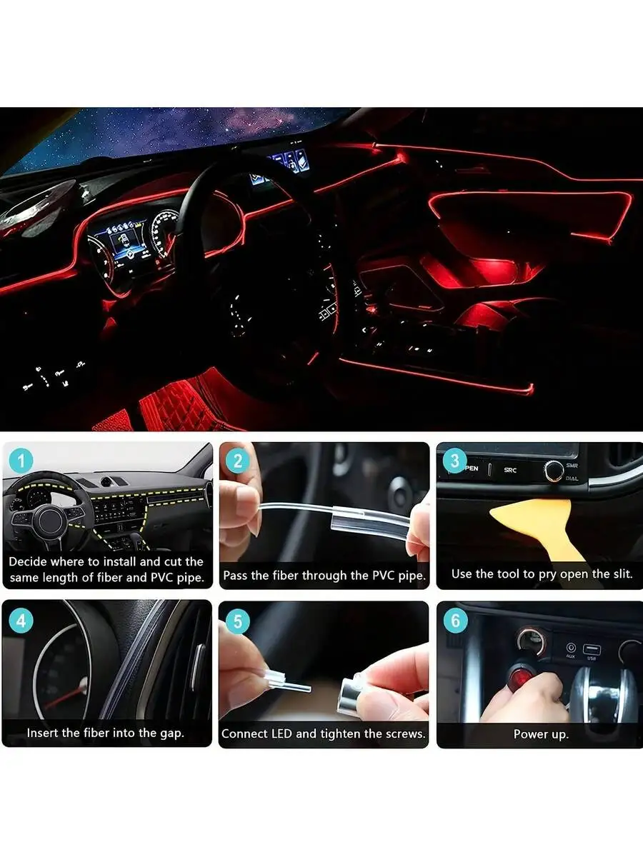 Ambient Light Bar Usb - Éclairage intérieur de voiture, barre lumineuse