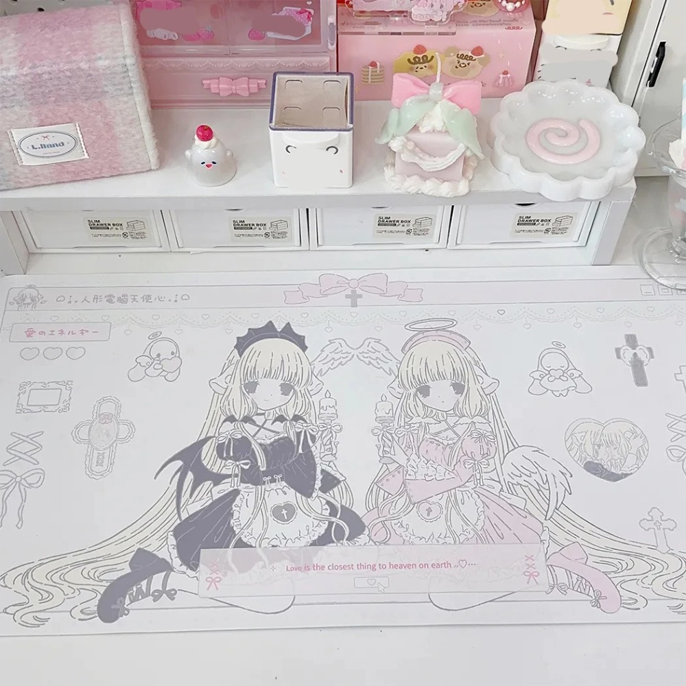Desk Setup Dorm - Tapis de bureau Chobits Twins, grand