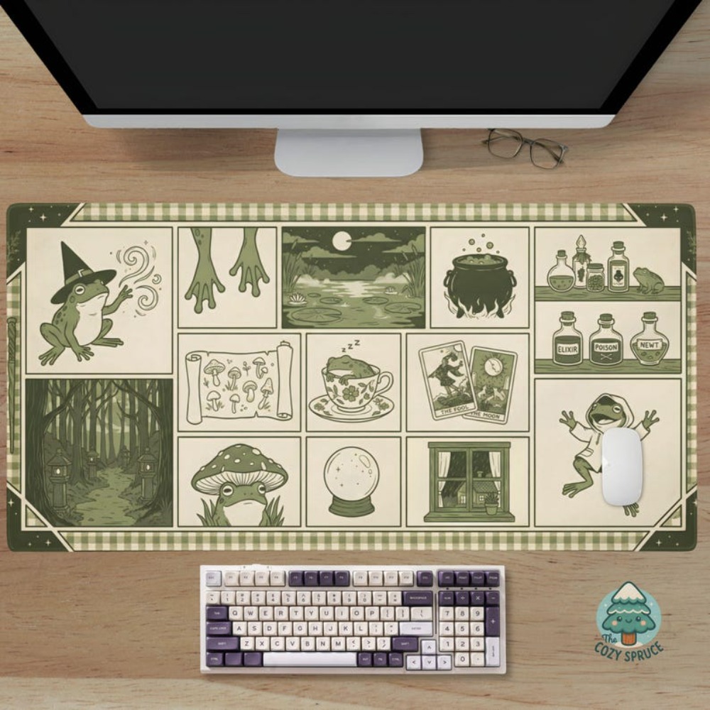 Tapis de bureau Witchy Frog Ap - Desk Setup Aesthetic avis et prix