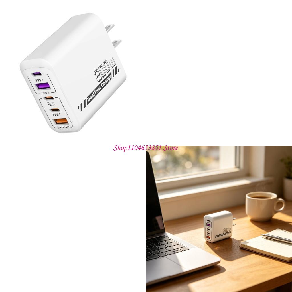Chargeur rapide 200 W à 5 port - Desk Setup For 2 Laptops avis et prix