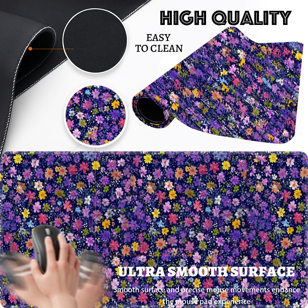 Tapis de bureau à motif floral - Desk Setup Aesthetic avis et prix