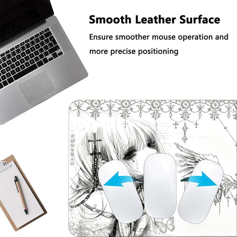 Tapis de souris en cuir noir e - Desk Setup Aesthetic avis et prix