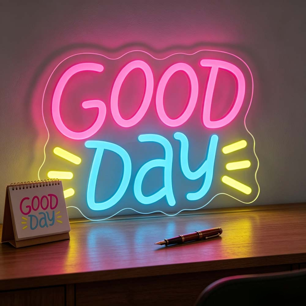 Enseigne néon LED « Good Day » - Desk Setup Aesthetic avis et prix