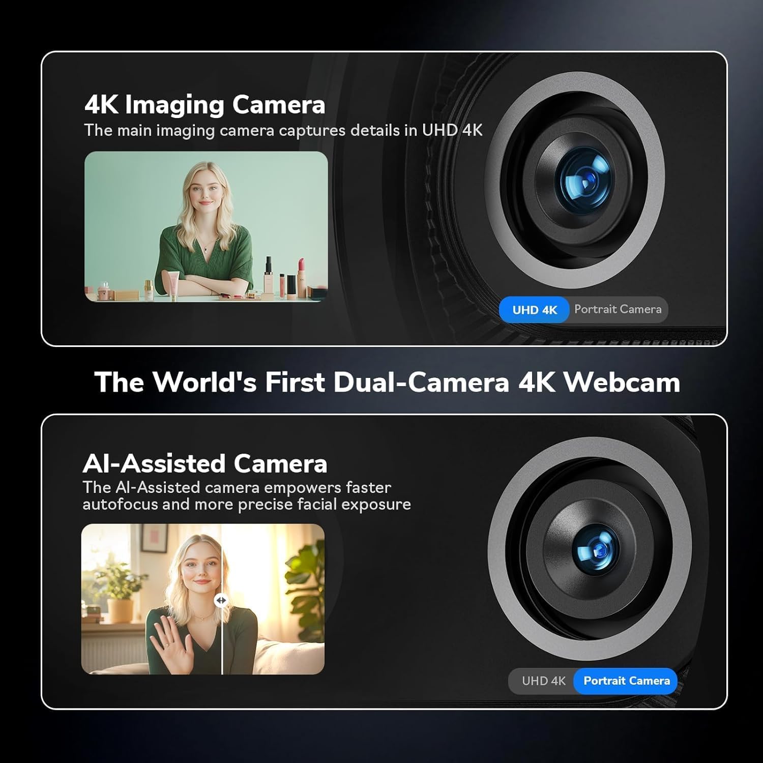 Webcam 4K EMEET à double camér - Desk Setup Ai avis et prix